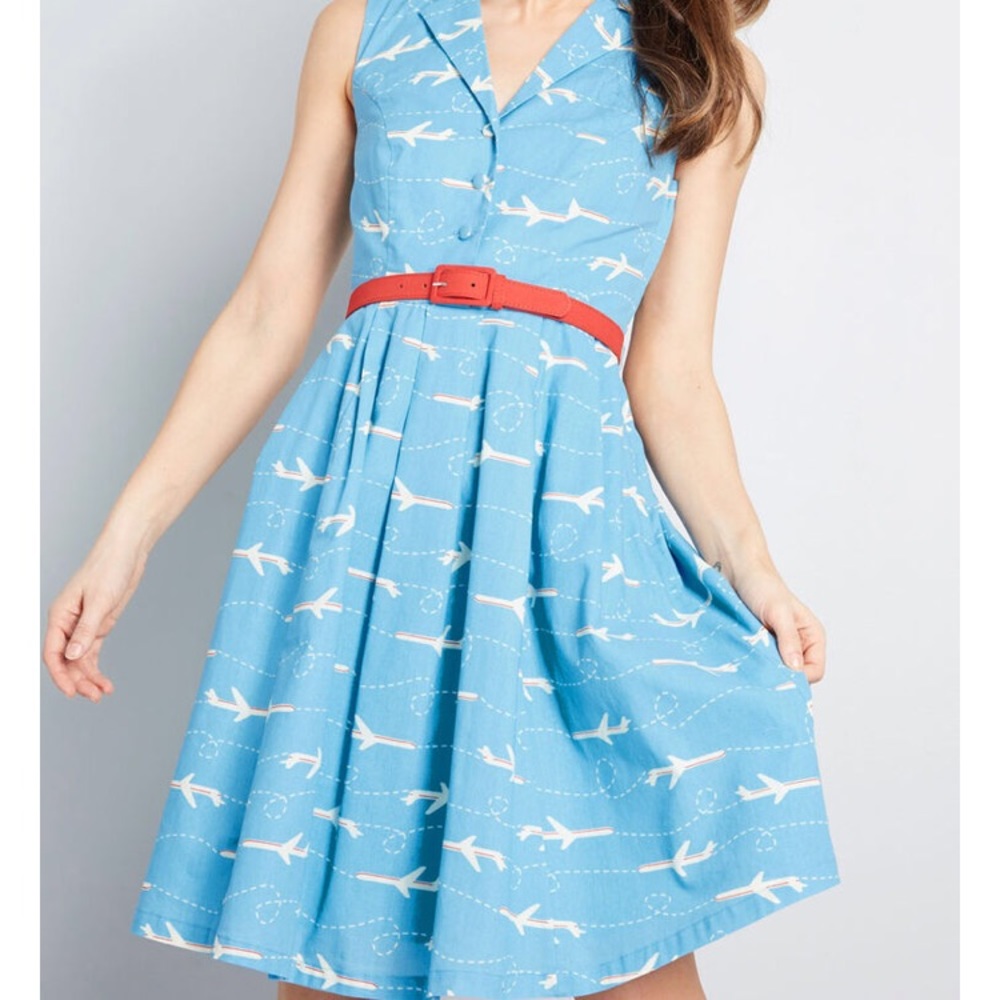 Modcloth Blue/White Shirt Dress